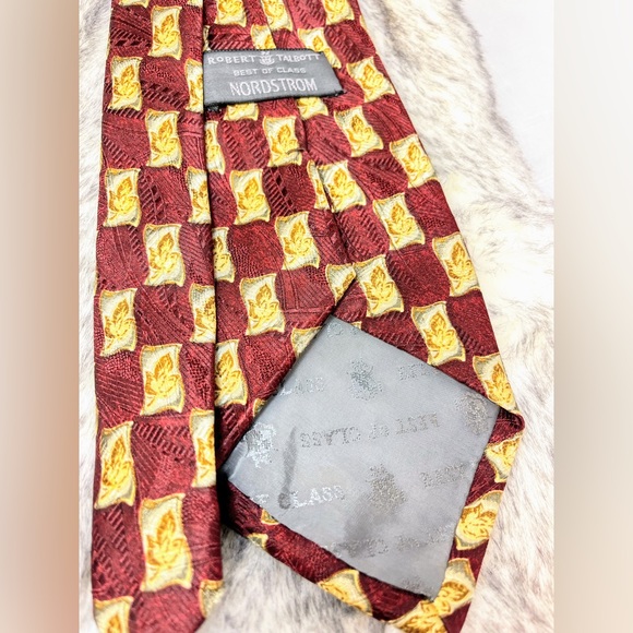 Robert Talbot Best of Class NORDSTROM Red and Gold Tie - Picture 4 of 7